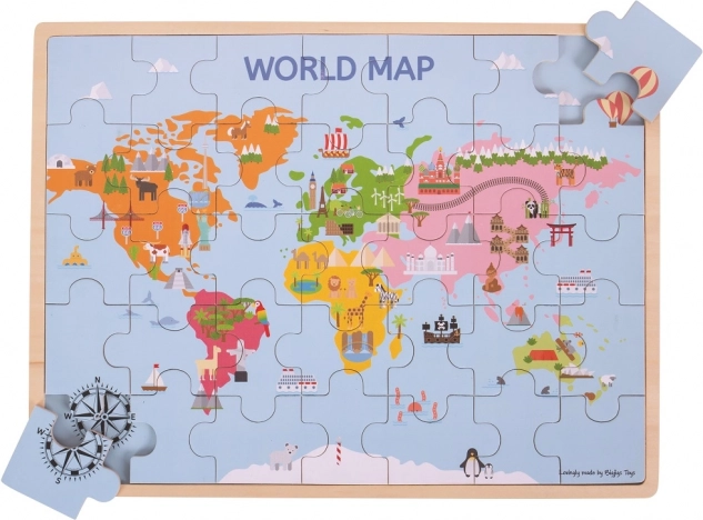 Bigjigs Toys Holzpuzzle Weltkarte