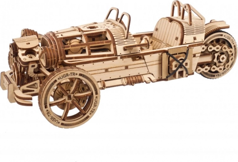 Ugears mechanischer 3D-Holzbausatz – Dreirad UGR‑S