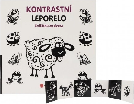 Kontrast-Faltbuch Bauernhoftiere 15,5 × 15 cm für Neugeborene