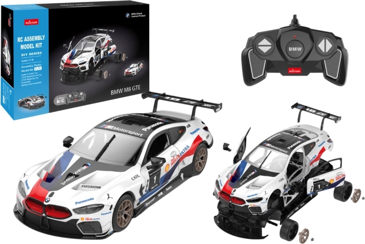 Bausatz R/C Auto BMW M8 GTE 1:18 Weißes Modell