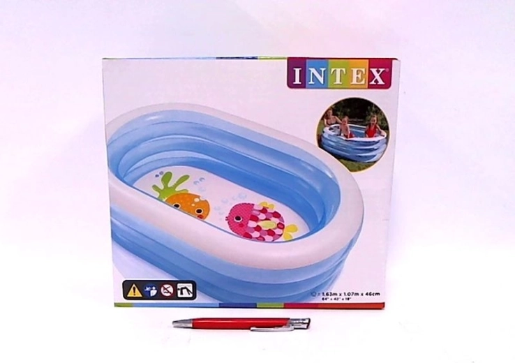 Bestway ovales aufblasbares Kinderplanschbecken mit Meeresmotiv 163 × 107 × 46 cm