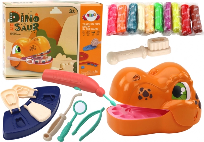 Kreatives Set Dinosaurier-Zahnarzt mit Knete und Zubehör