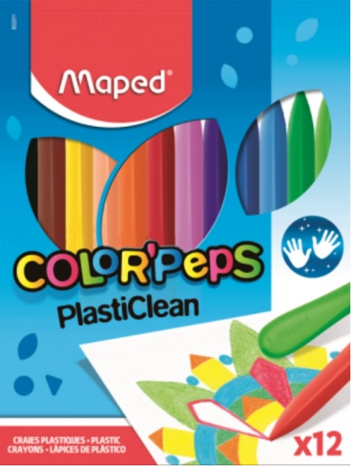 Dreikantige Kunststoff-Buntstifte MAPED Color'Peps PlastiClean, 12 Stück