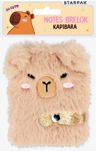 Plüsch-Notizbuch mit Anhänger Capybara – 1 Stück
