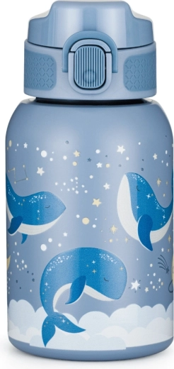 Petite&Mars Edelstahl-Thermoflasche mit Strohhalm 350 ml Whale Song