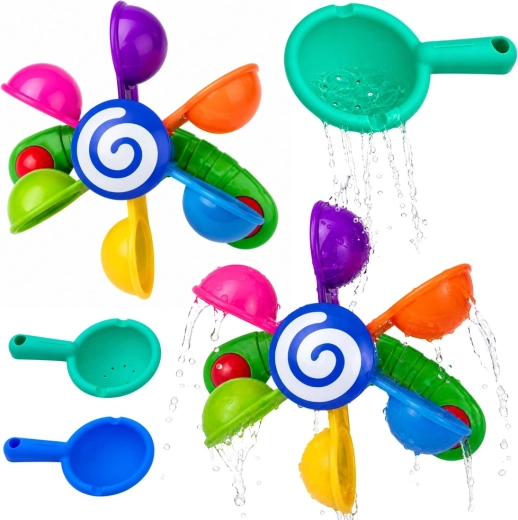 Wassermühle für die Badewanne mit Saugnäpfen und zwei Schöpfkellen
