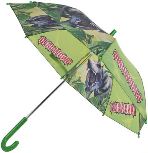 Mechanischer Kinderregenschirm mit Dinosauriern, grün