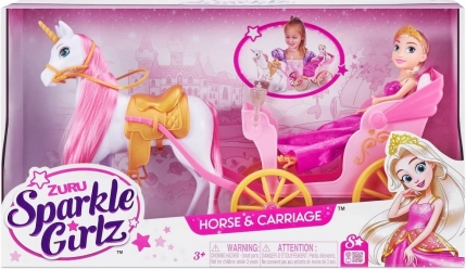 Prinzessinnenpuppe mit Einhorn und Kutsche SPARKLE GIRLZ 26,5 cm