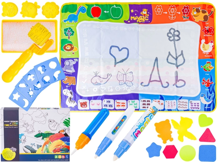 Wasser-Zeichen- und Malmatte XXL 120 × 90 cm mit Zubehör