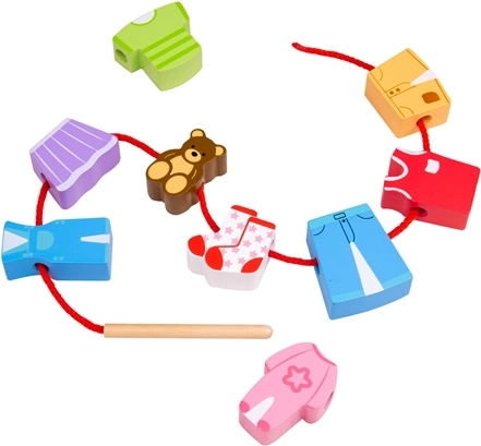 Set zum Auffädeln von Perlenkleidung Bigjigs Toys