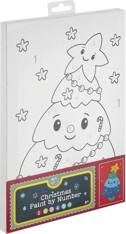 Weihnachts-Malen nach Zahlen auf Leinwand – Weihnachtsbaum 30 × 19 cm