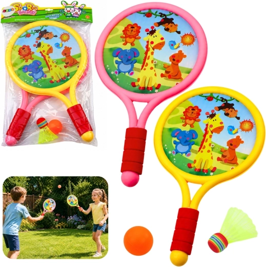 Kinder-Badmintonset mit Tiermotiven