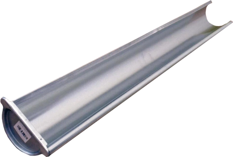 Linke Endrinne 250 mm, Länge 1 m, verzinkter Stahl