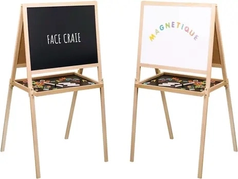 Jeujura Holz-Multifunktionstafel, beidseitig, mit Magnetfläche 56 × 43 cm