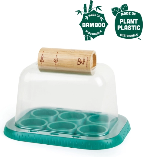 Hape Nature Fun Bambus-Gewächshaus für kleine Gärtner