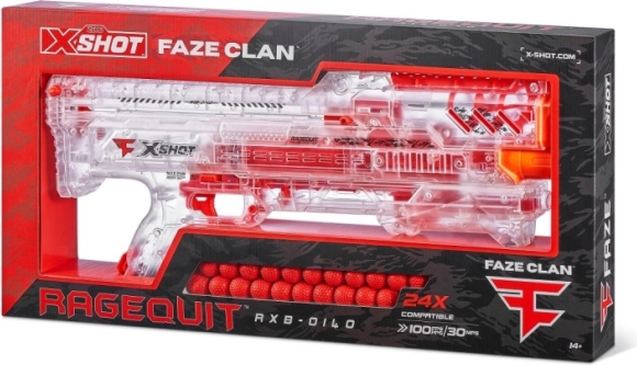 X-Shot FAZE CLAN Ragequit Round transparenter Blaster für Schaumkugeln