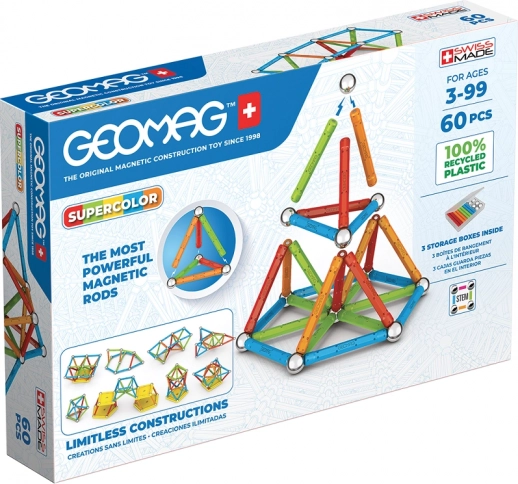 magnetische Baukasten Supercolor RE 60 Teile Geomag