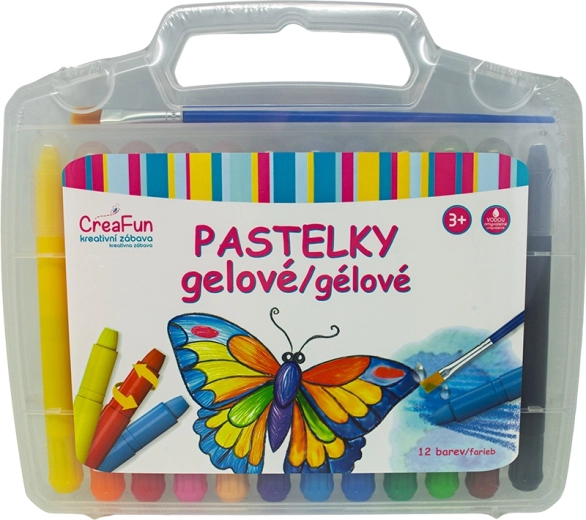 CREAFUN Gel-Wachsmalstifte – Set mit 12 Farben, abwaschbar