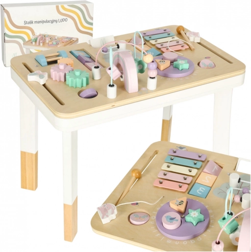 Montessori-Aktivitätstisch LULILO LUDO, pastellrosa