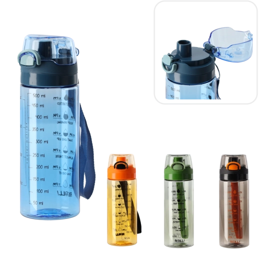 Wasserflasche 500 ml mit Skala und Mustern