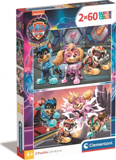 Puzzle 2×60 Teile Paw Patrol The Mighty Movie