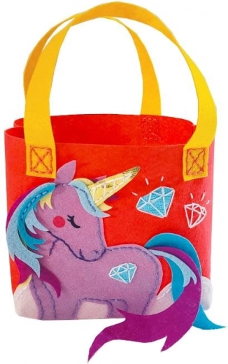 Kreativset – lila Einhorn-Handtasche Filz-Basteleien
