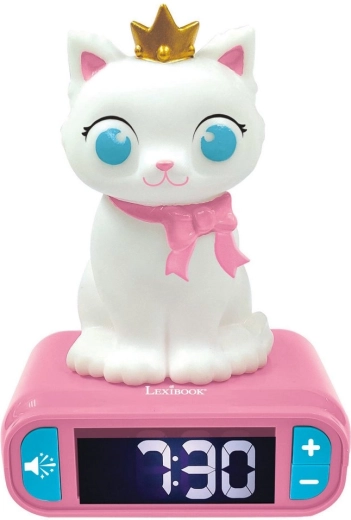 Kinderwecker mit 3D-Nachtlicht Katze LEXIBOOK