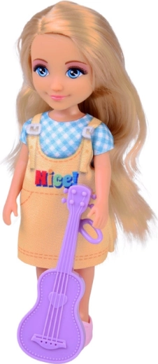 Musikalische Fantasie mit violetter Gitarre