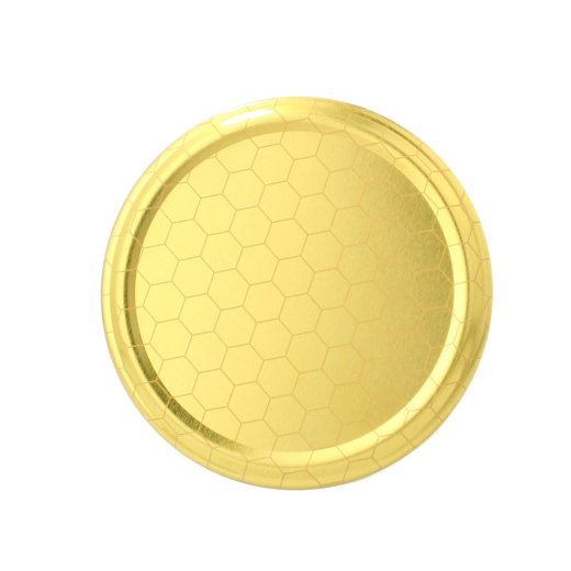 Einkochdeckel für Gläser 82 mm mit 6 Halteklammern – Motiv Bienenwabe