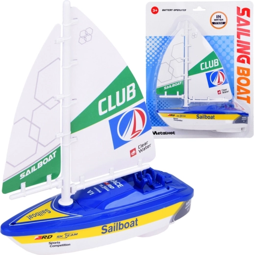 Bunte Segeljacht für Wasser mit Batteriebetrieb – Blau