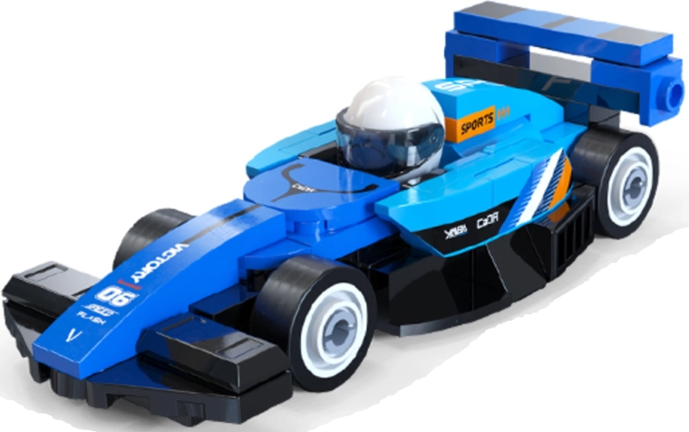 Detaillierter blauer Rennwagen zum Ausstellen