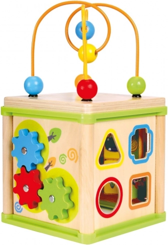 Holz-Motorikwürfel 5-in-1 BINO