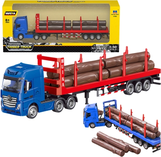 Metallischer Holztransporter Huina 1:50 rot