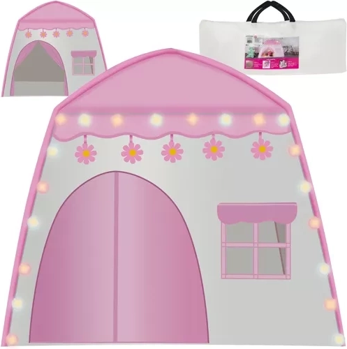 Kinder-Stoffhäuschen mit LED-Girlande Cotton Balls