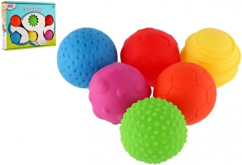Set aus 6 sensorischen Gummibällen mit Textur