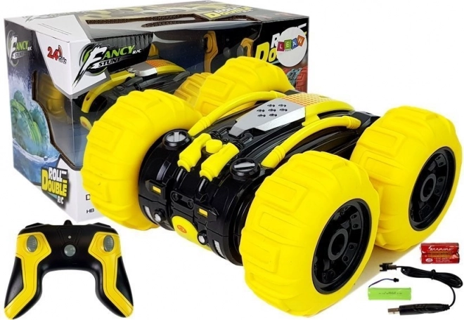 amphibischer, beidseitiger RC-Stuntwagen 1:24 gelb