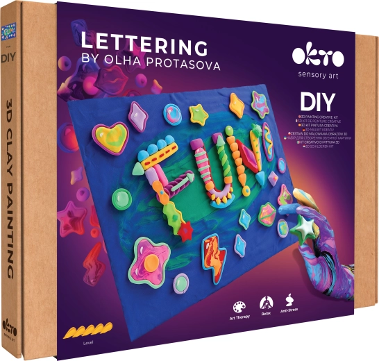 Okto Lettering-Kunstset zum Malen mit Modelliermasse Fun 30 × 40 cm