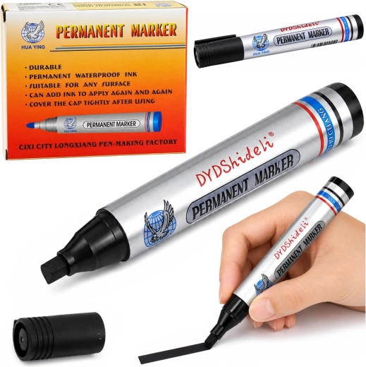 Wasserfester Permanentmarker schwarz mit Rundspitze 13,5 cm – 1 Stück