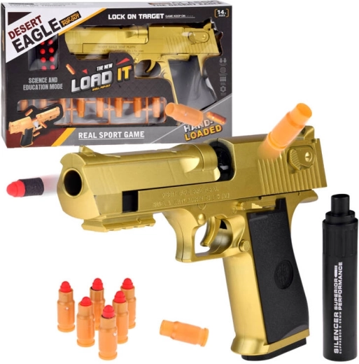 Spielzeug Goldene Desert Eagle mit Schalldämpfer