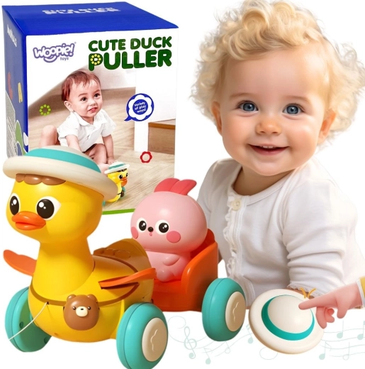 Woopie Baby Ziehente mit rosa Häschen