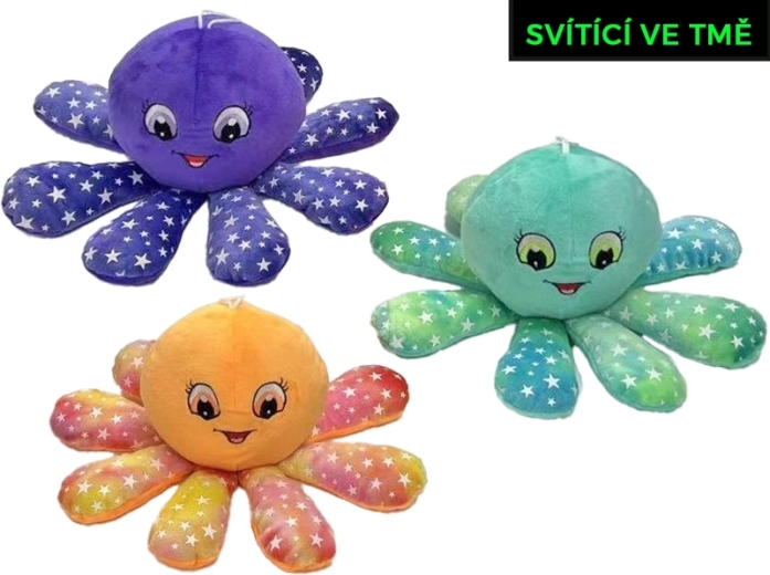 Plüsch-Oktopus 10 cm leuchtet im Dunkeln