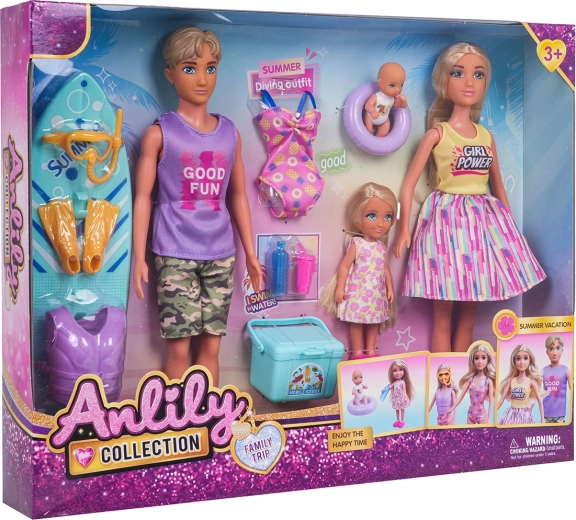 Familien-Strandset mit Puppen und Zubehör