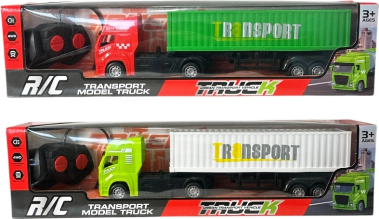 Ferngesteuerter LKW mit Containeranhänger und Fernbedienung