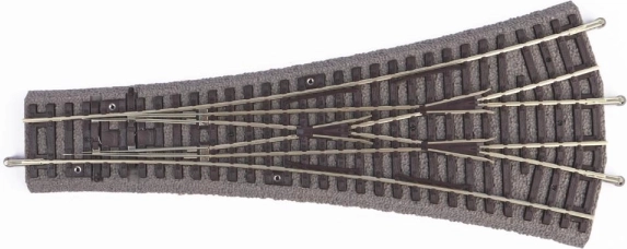 Piko Weiche W3 dreigleisig symmetrisch (G239/R9) mit Bettung - 55425