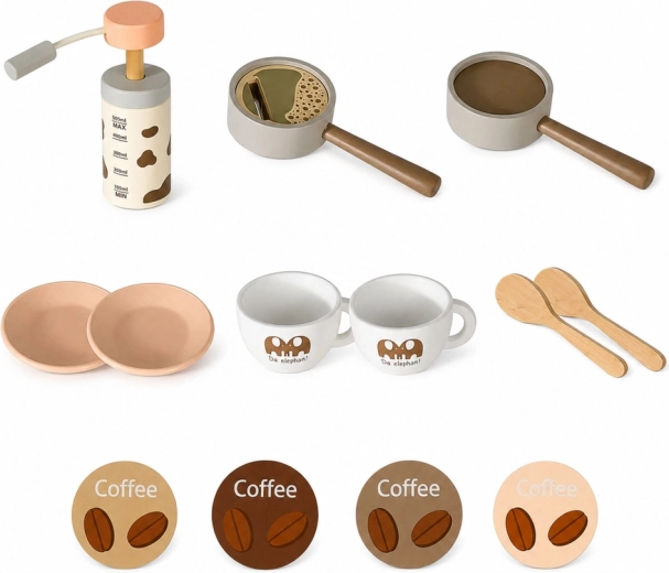 Reichhaltiges Zubehör für Barista-Rollenspiele
