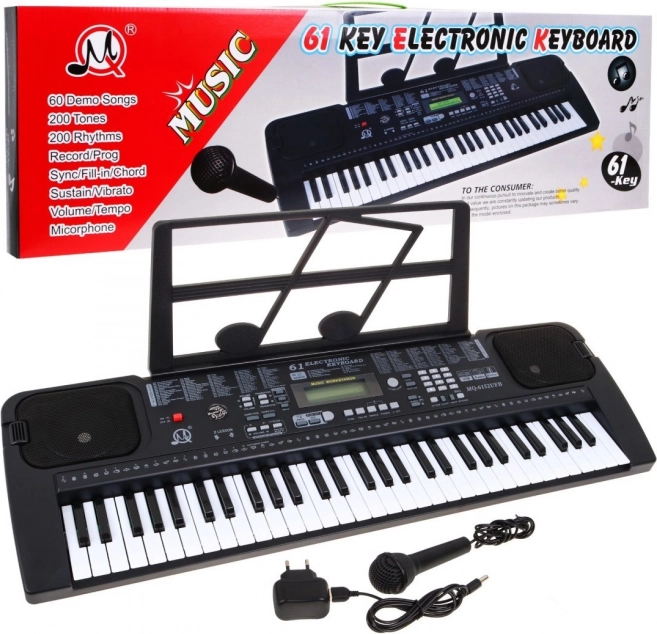 Elektronisches Keyboard mit Mikrofon für Kinder 5+ MP3 Metronom Radio USB
