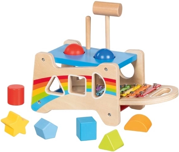 3-in-1: Klopfbank, Sortierbox und Xylophon