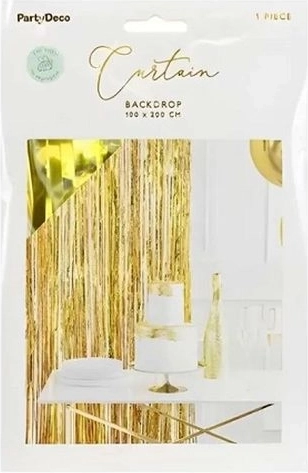 Goldene Party-Fransengirlande zum Aufhängen 100 × 200 cm
