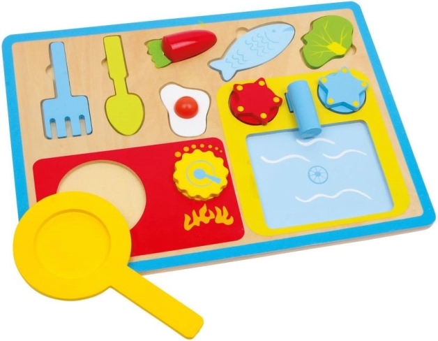 Einlegepuzzle Frühstück Holzpuzzle SMALL FOOT