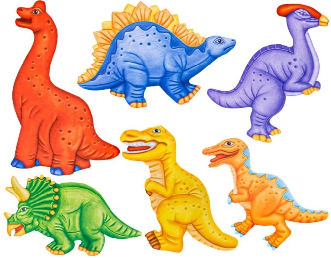 6 Dino-Magnete zum Gießen und Bemalen